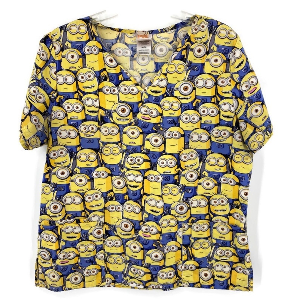 Despicable Me Minion Scrub Top Sz M. - Picture 1 of 6